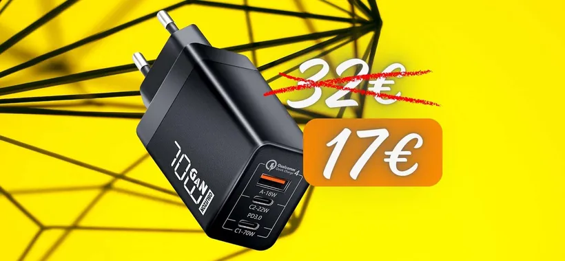 Triplo sconto folle su questo caricatore USB da 70W con 3 uscite