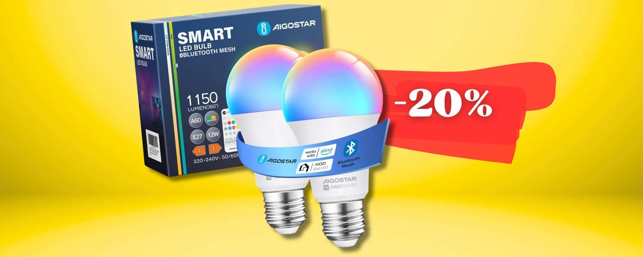 Lampadine SMART colorano casa SUBITO: E27 e compatibili Alexa Google
