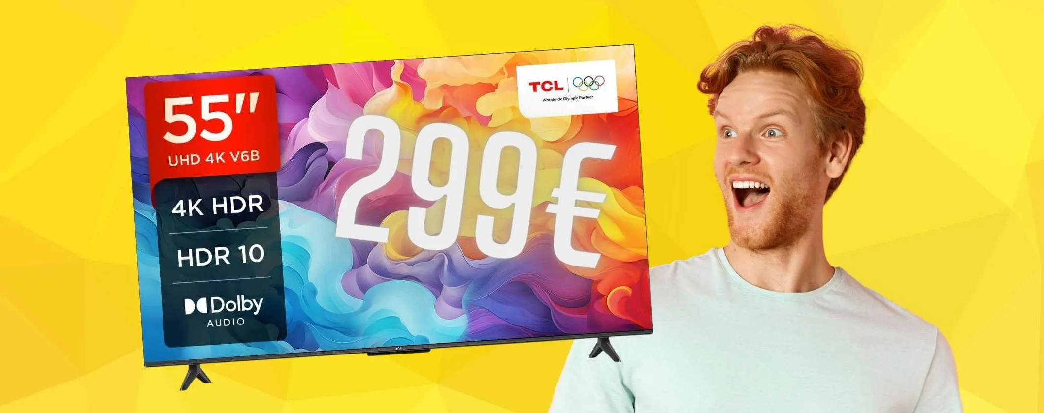 Smart TV TCL da 55 pollici 4K HDR con Google TV a soli 299€