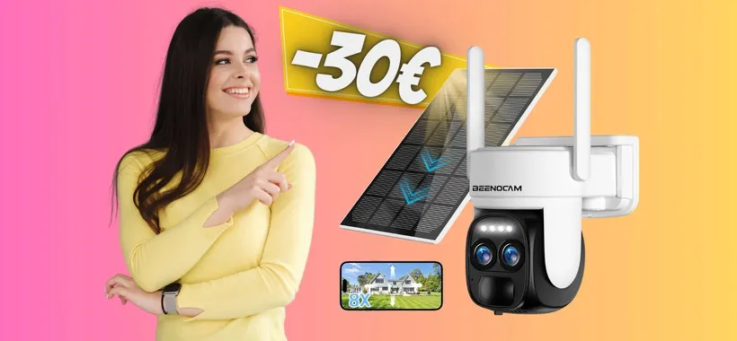 Telecamera WiFi con pannello solare: tutto sotto controllo (65€)
