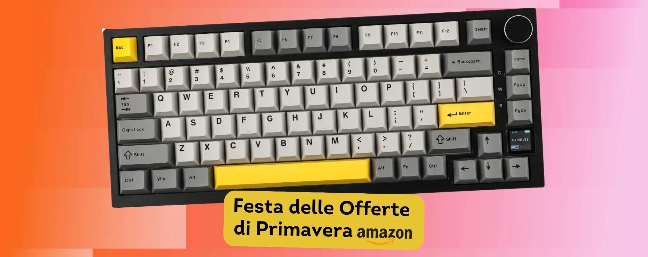 Tastiera da gaming EPOMAKER Ajazz AK820 con display e retroilluminazione