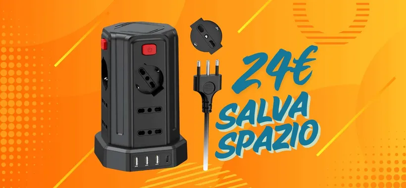 Ciabatta multipresa salva-spazio con 12 prese e 4 USB tua a soli 24€