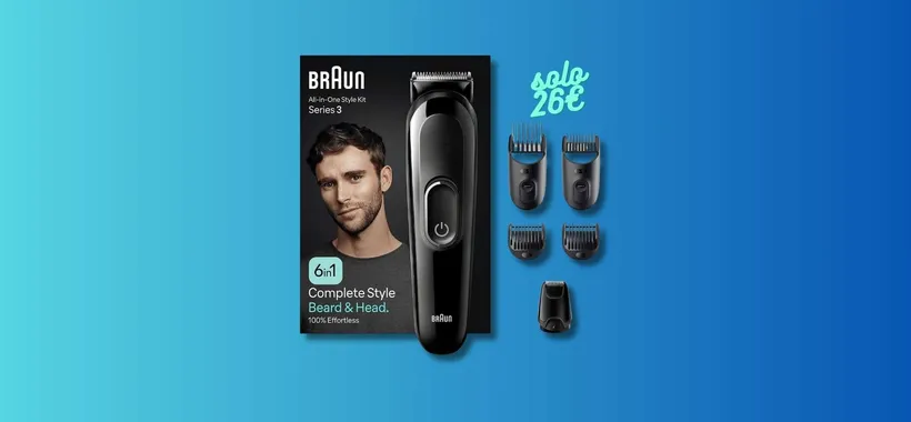 Regolabarba Tagliacapelli Braun 6 in 1 a soli 26€