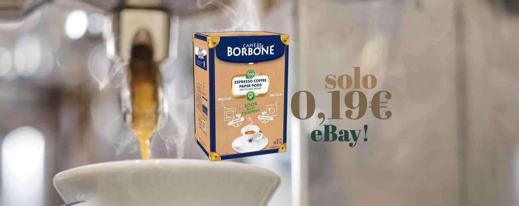 Su Amazon le Cialde Caffè Borbone ESE Blu sono in offerta a 0,19€