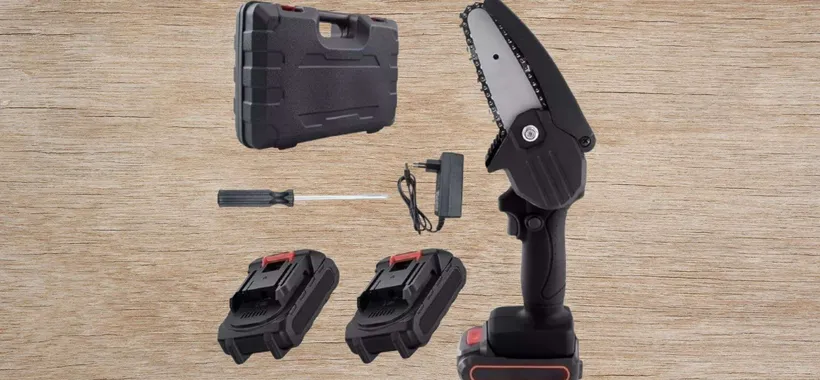 Motosega wireless a 22€ con kit premium: 2 batterie, accessori e custodia