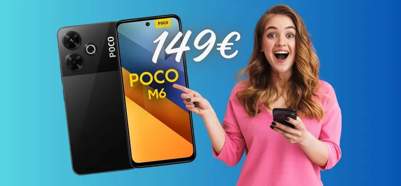POCO M6 da 128GB, fotocamera da 108 MP e ricarica a 33W tuo a 149€