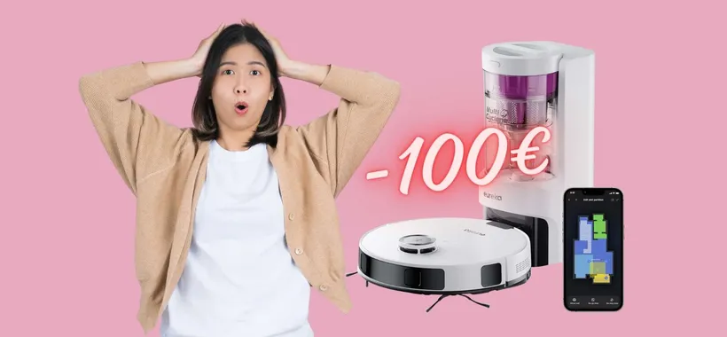 Robot aspirapolvere e lavapavimenti con stazione di svuotamento (-100€)