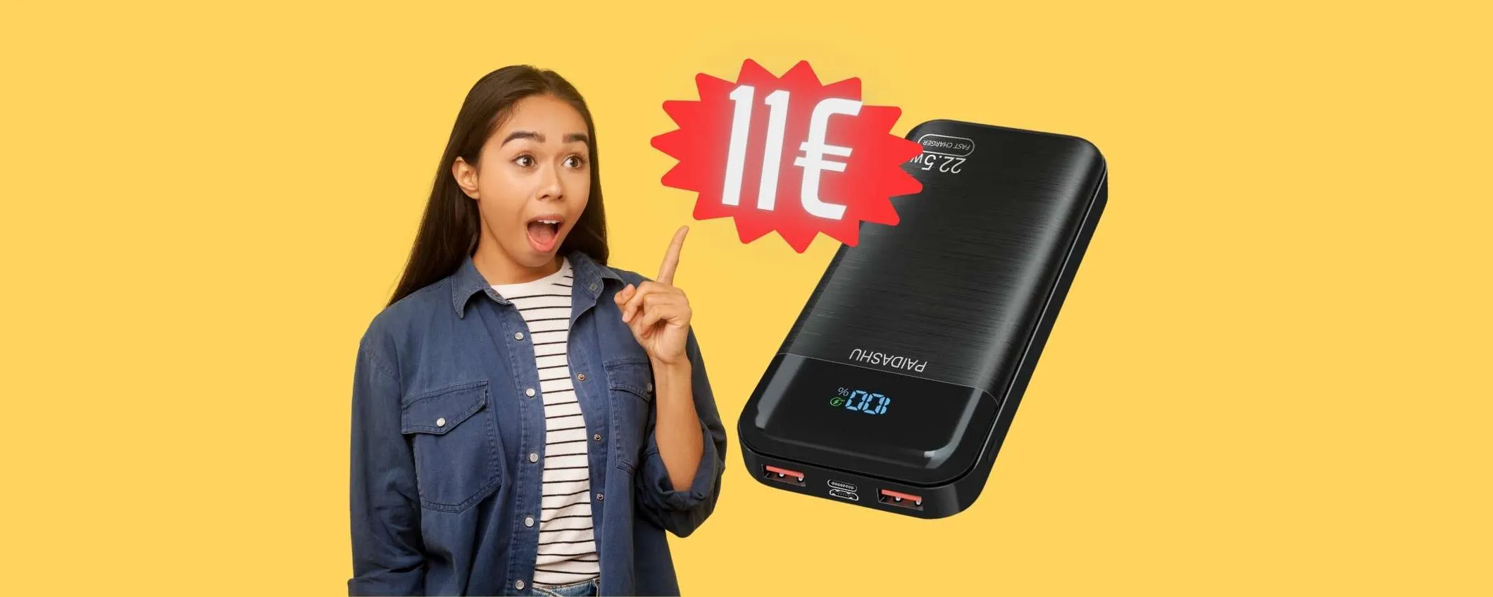 OFFERTA BOMBA Amazon: solo 11€ per questo Power Bank da 27000mAh
