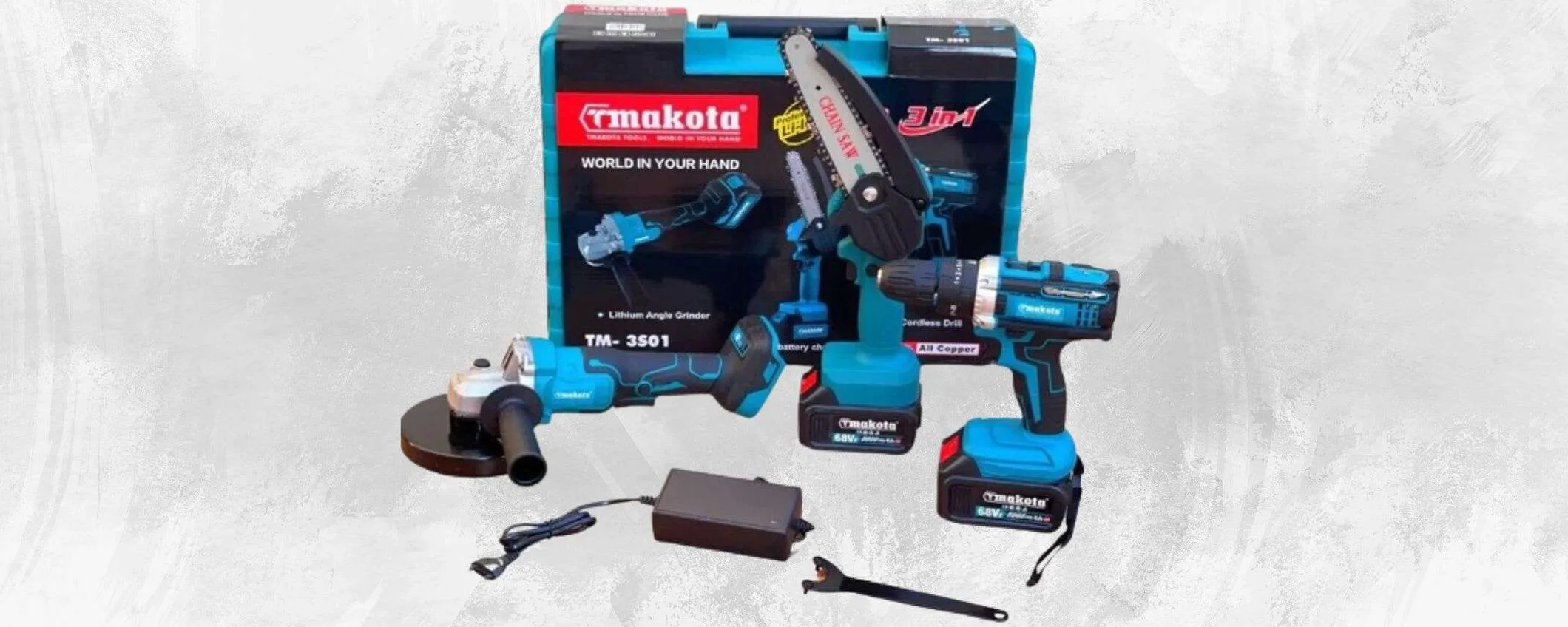Motosega, trapano e smerigliatrice: kit con batterie a prezzo BOMBA per poco