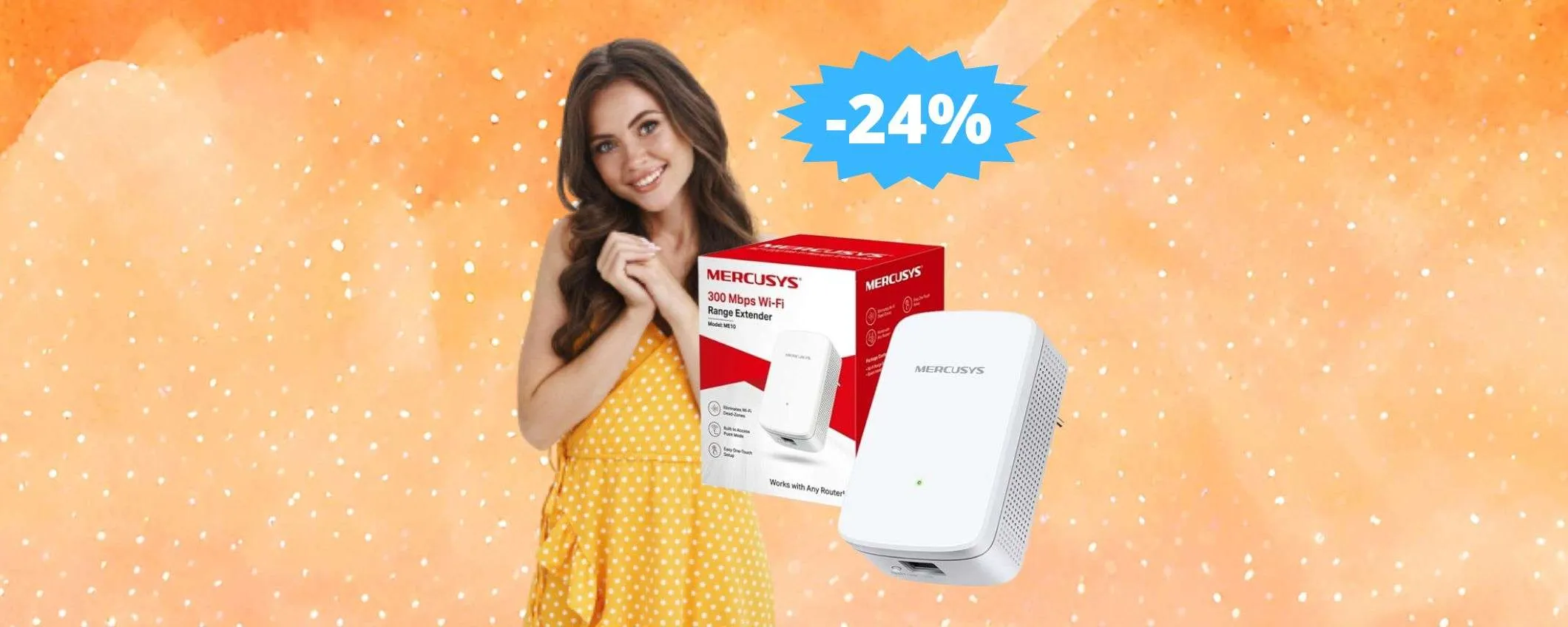 Ripetitore Mercusys TP-Link ME10: sconto ESCLUSIVO del 24%