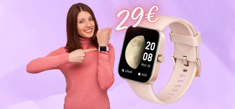 Solo 29€ per questo smartwatch con vivavoce e oltre 200 profili sport