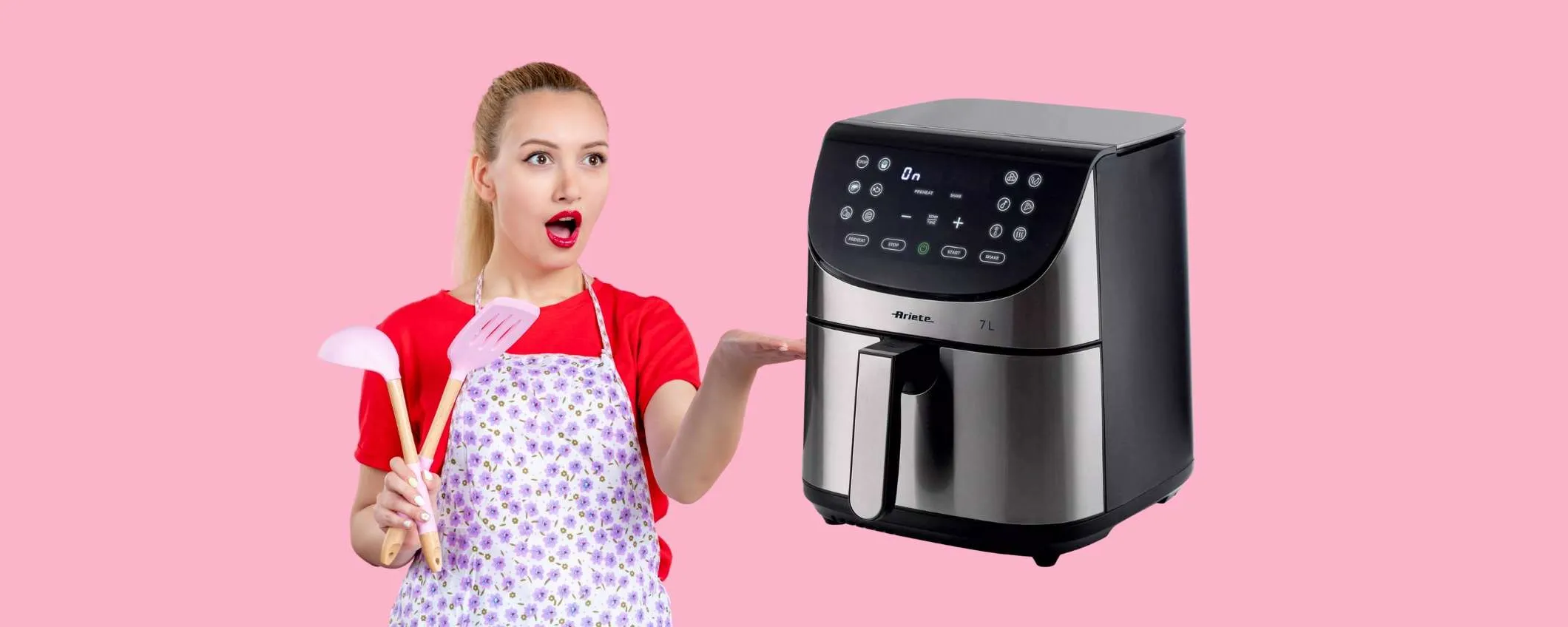 Friggitrice ad aria Ariete da 7L e con 12 programmi: cucina sana e veloce