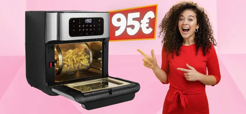 Friggitrice ad aria da 10L con piastre e cestello girevole (44%+codice)