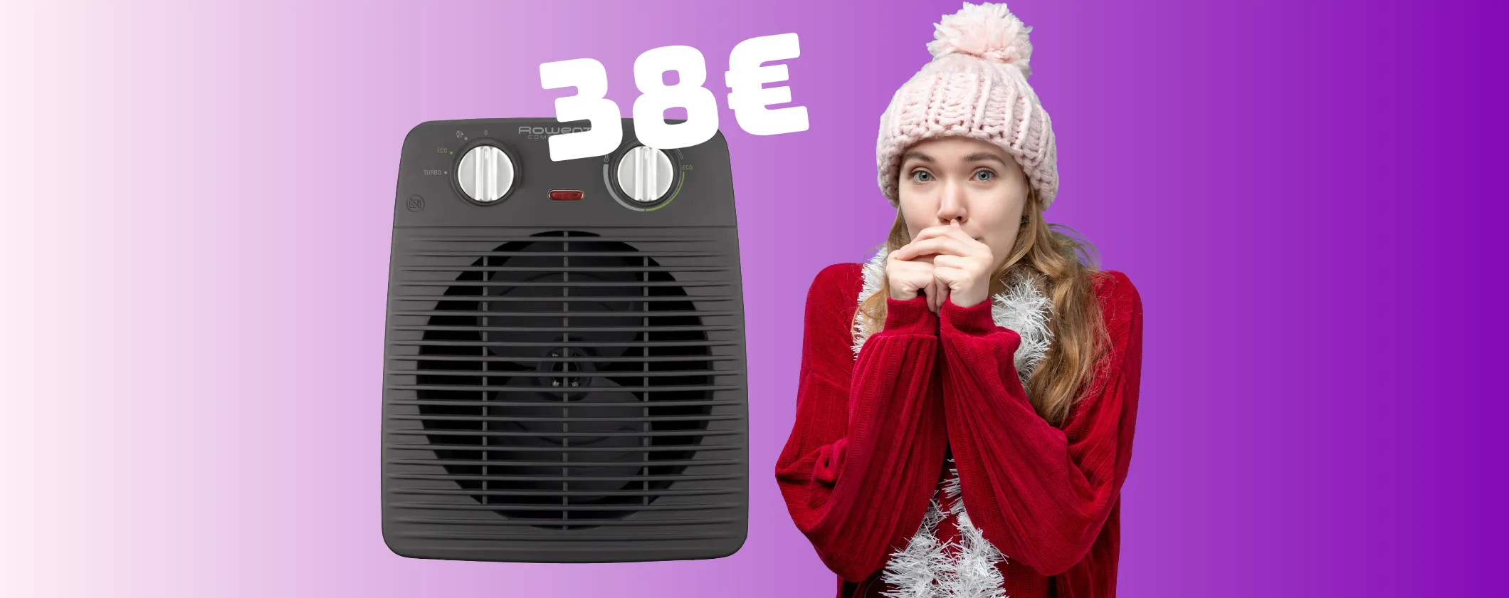 Rowenta Compact Power: stufetta con basso consumo e calore immediato (38€)