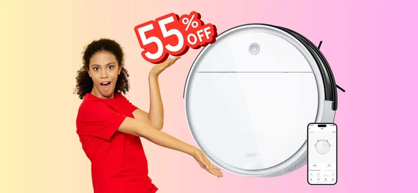 OKP K5: robot aspirapolvere che pulisce al posto tuo in sconto al 55%