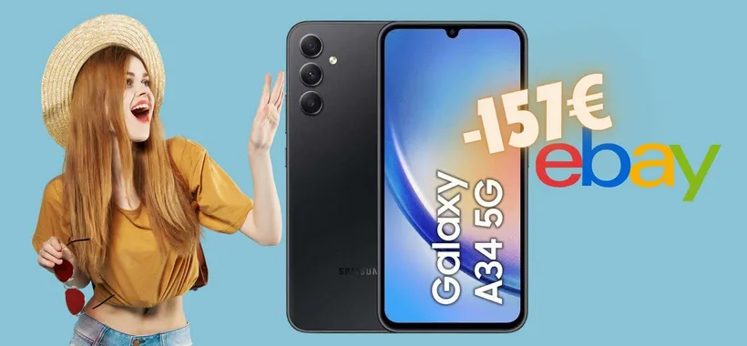 Samsung Galaxy A34 in SCONTO di oltre 157€ con il codice eBay