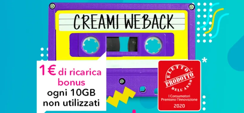 PosteMobile Creami WeBack: attivabile a 9,99€