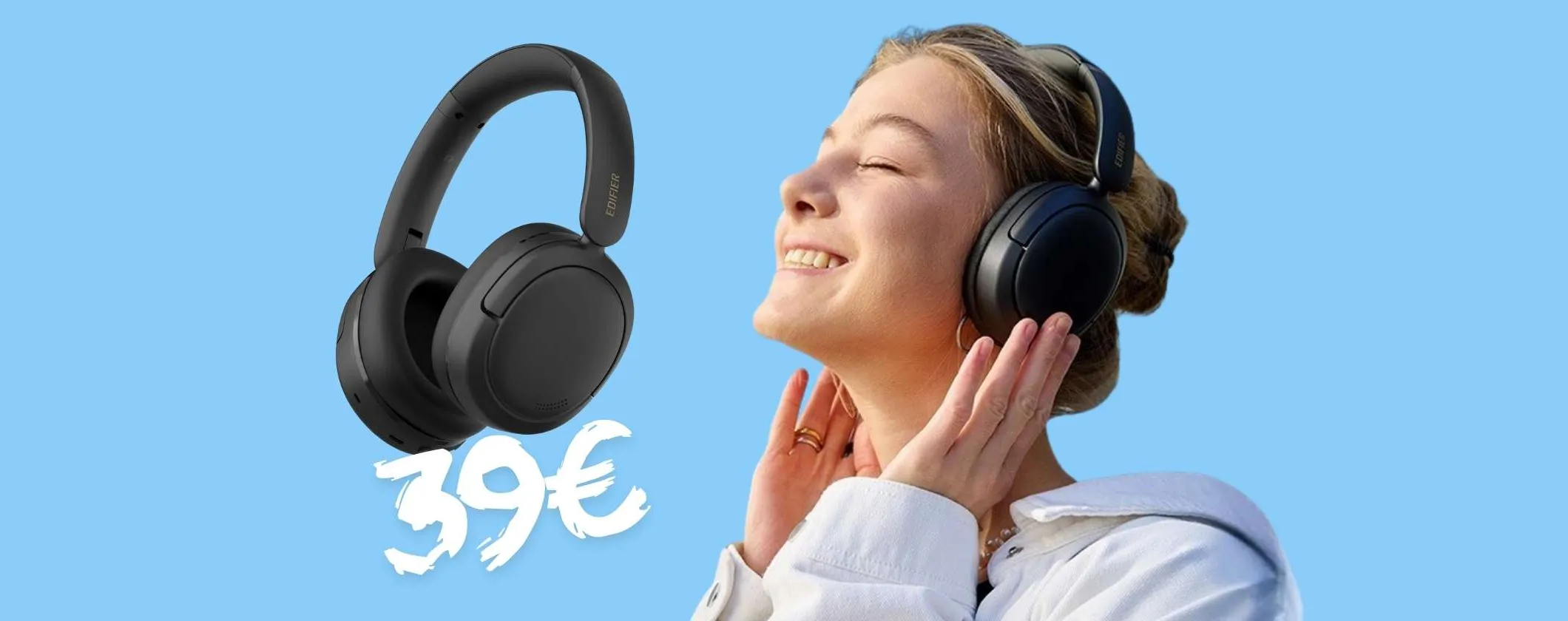 Cuffie wireless Edifier W800BT SE con cancellazione rumore a soli 39€