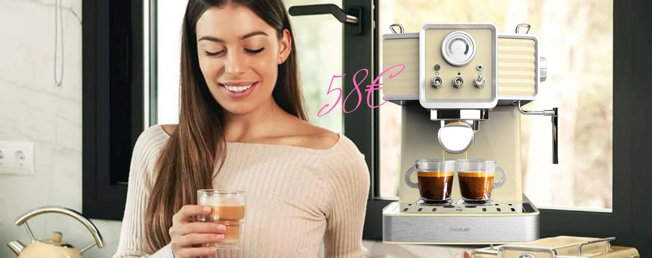 Macchina per caffè e cappuccino vintage con manometro a soli 58€ (offerta a tempo)
