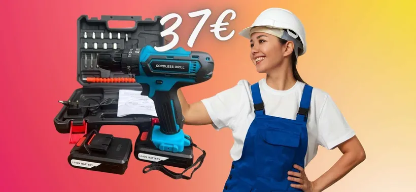 Trapano avvitatore a percussione, valigetta e accessori a PREZZO Outlet