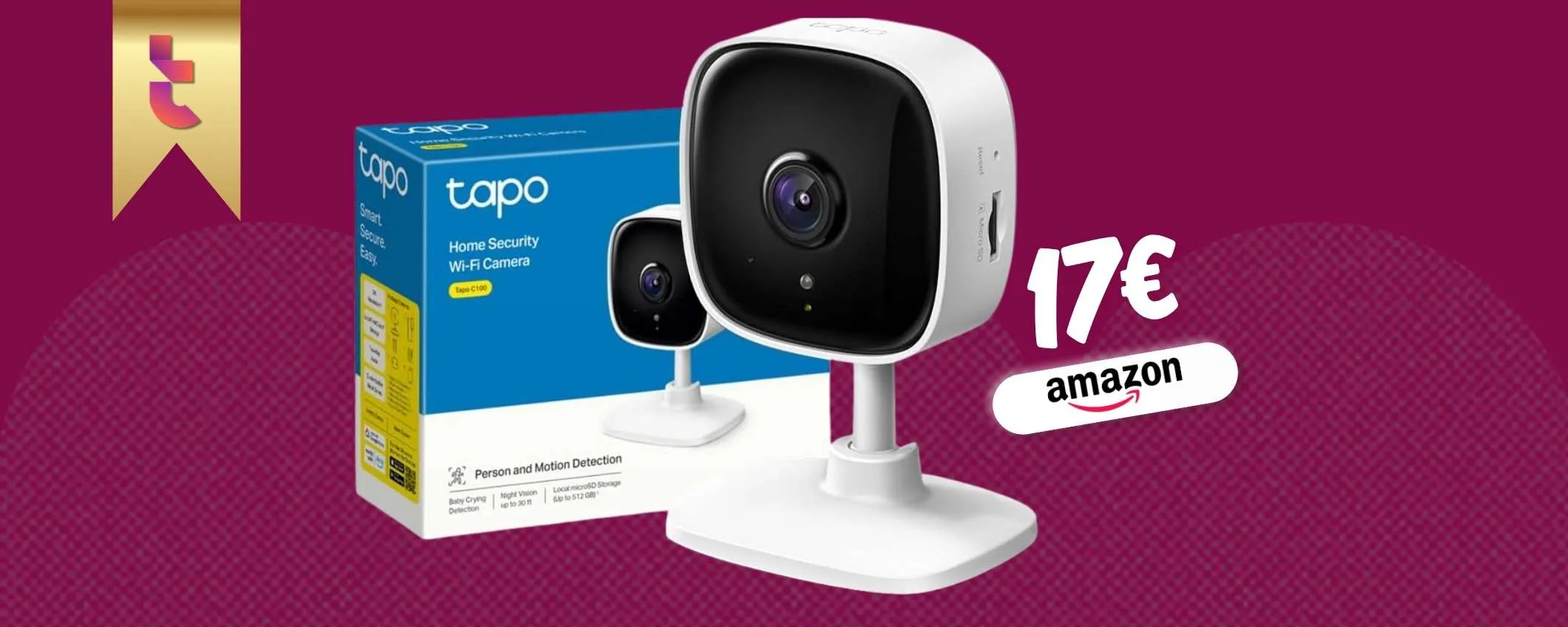 Tapo C100 con 17€ è il vigilante di casa, sensore di movimento incluso