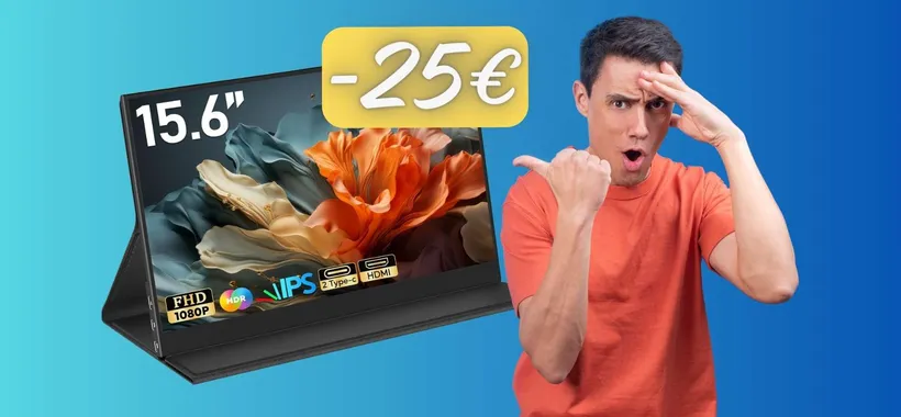 Monitor portatile da 15,6" per PC e consolle a PREZZO BOMBA su Amazon