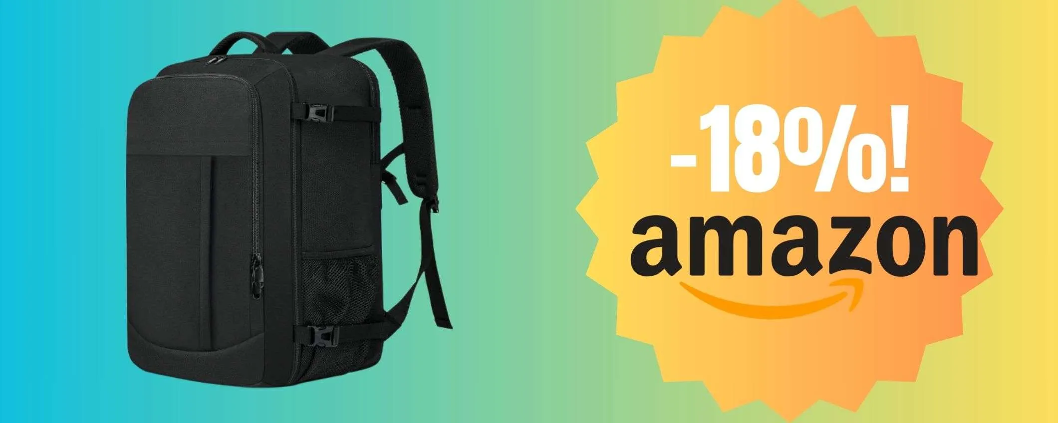Zaino da viaggio da 44L in super sconto: capiente, comodo e qualità top!