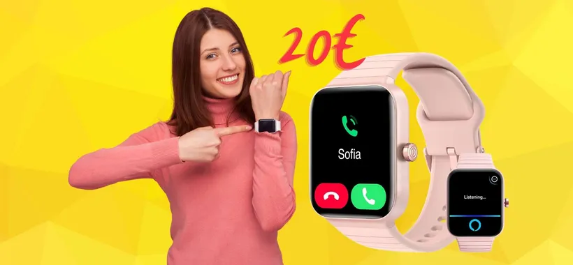 Smartwatch con Alexa, 100 profili sport e microfono per chiamate a 20€