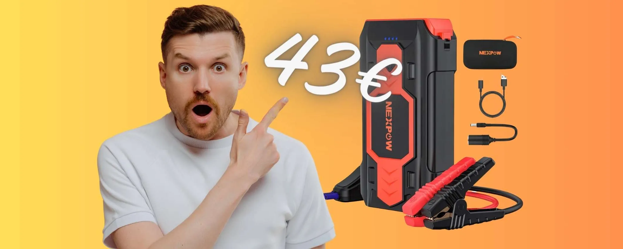 Viaggia sereno con questo avviatore di emergenza per auto a soli 43€