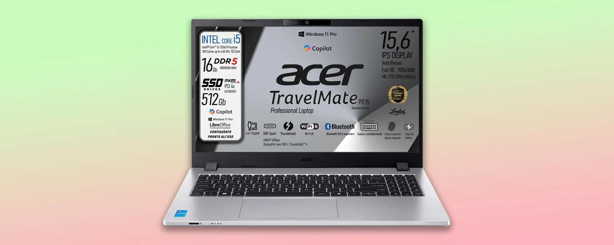 Acer TravelMate, il portatile aziendale con AI è in offerta a poco più di 600€