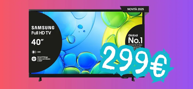 Smart TV Samsung da 40 pollici FHD oggi a soli 299€ su Amazon, un affare