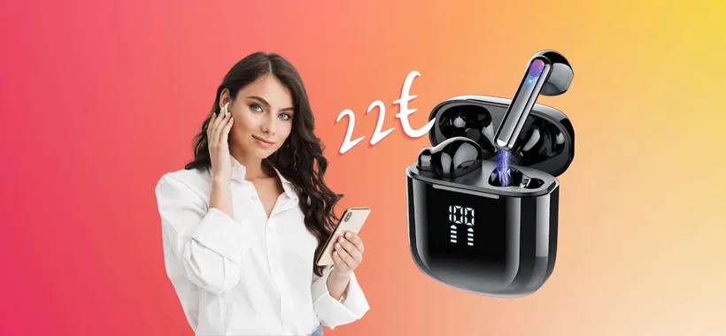 Cuffiette Bluetooth impermeabili e con riduzione del rumore a 22€