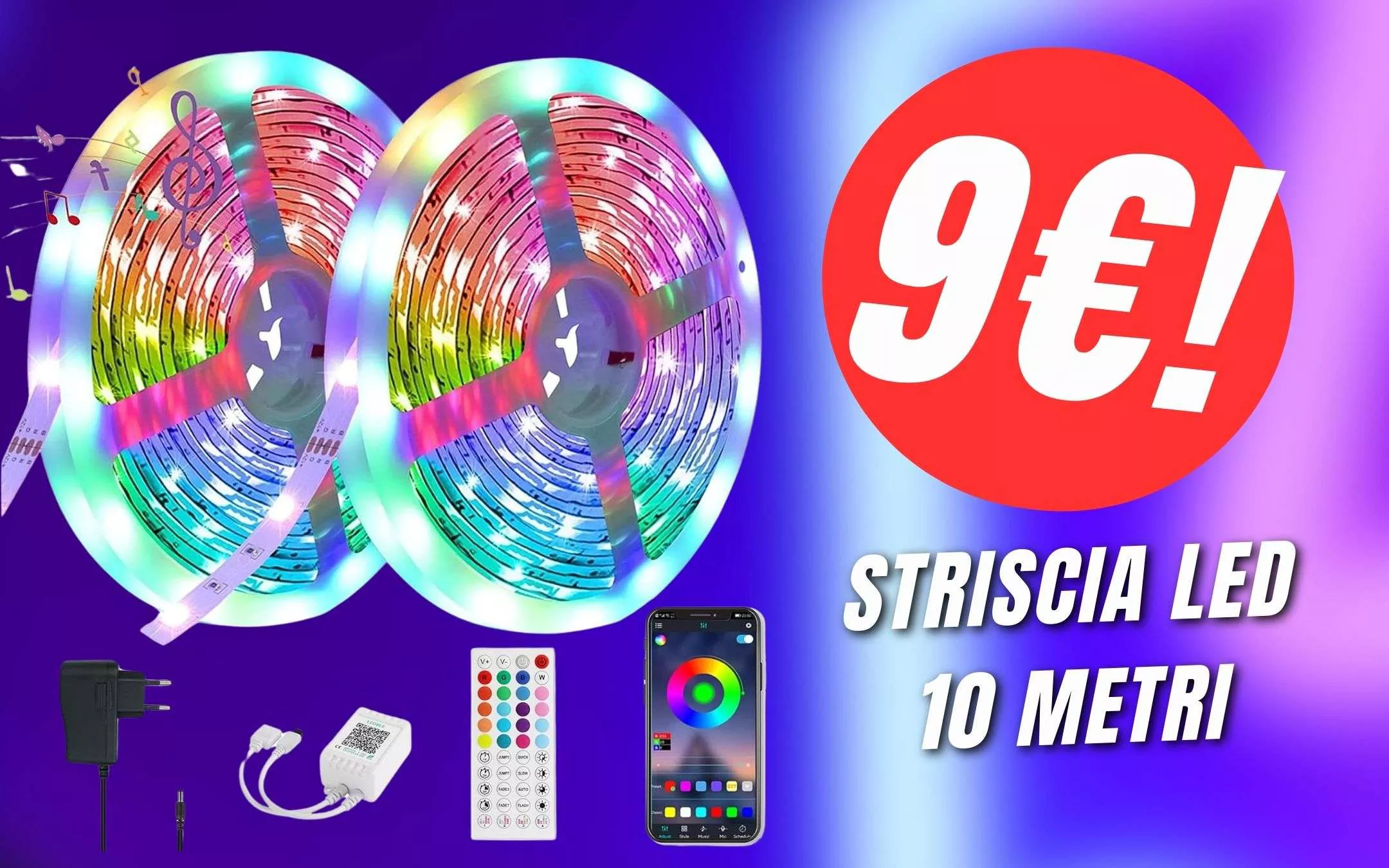 10 Metri di Striscia LED RGB a soli 9€?! È il nuovo FOLLE SCONTO di