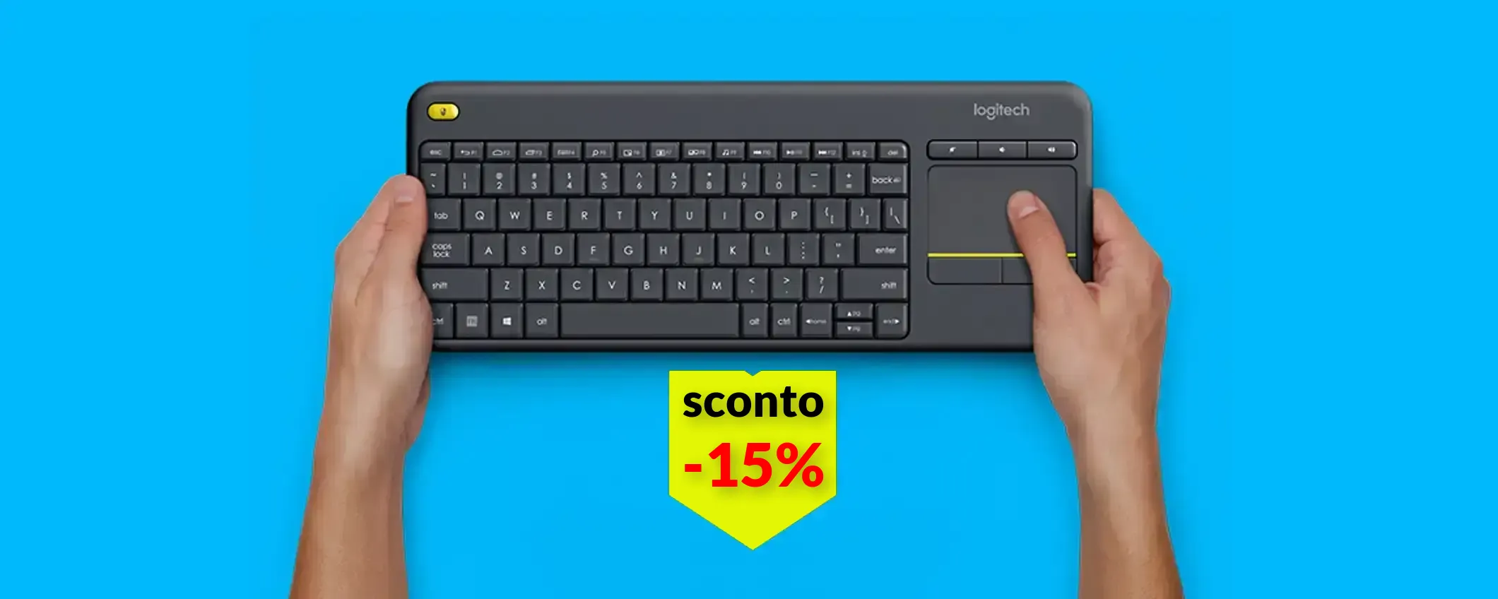 Tastiera wireless Logitech a soli 25€ con le Offerte Prime: c'è anche il touchpad
