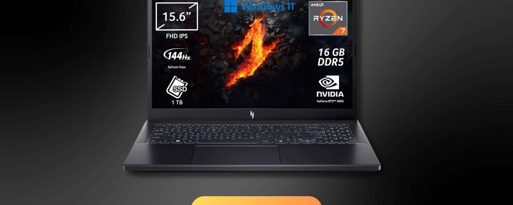Acer Nitro V 15, oggi a meno di 1000€: Ryzen 7, RTX 4050 e SSD da 1TB