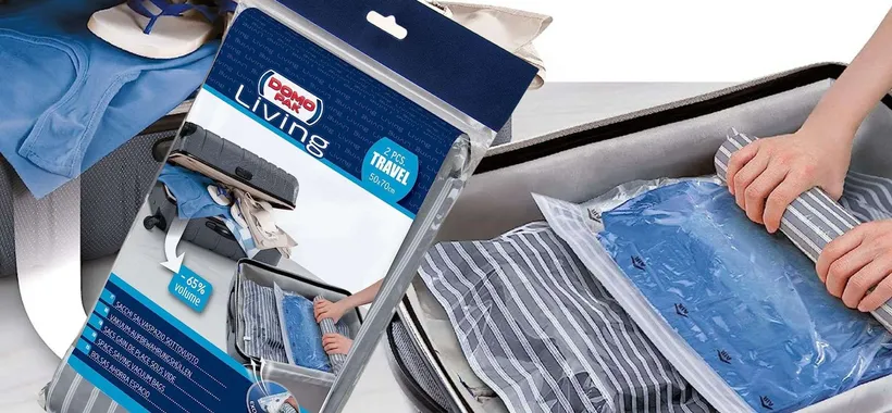 Poco spazio in valigia: col sottovuoto da viaggio metti MOLTE più cose (10€)