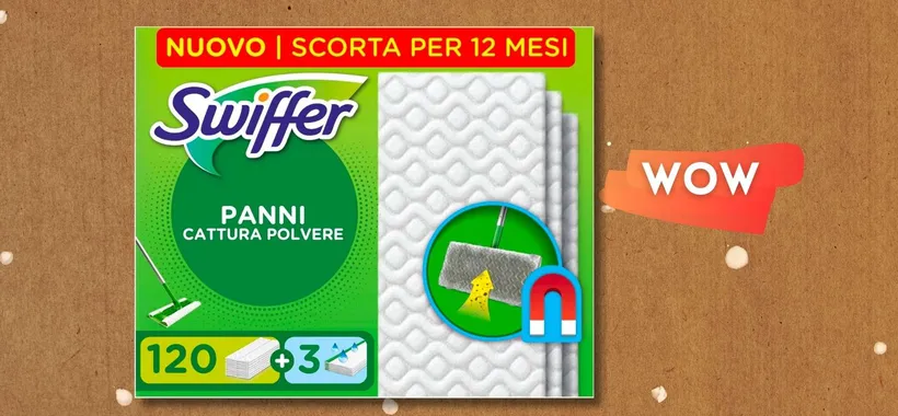 Scorta ANNUALE: 120 panni Swiffer per catturare polvere con 1 passata