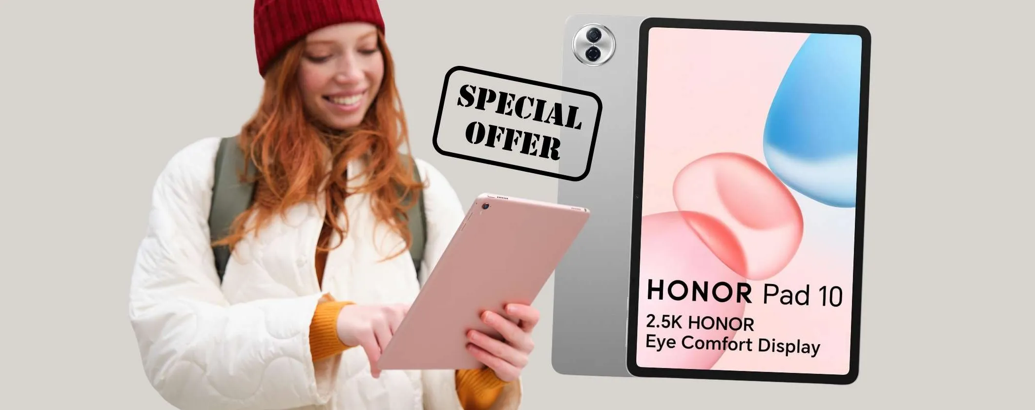 HONOR Pad 10 (8/256GB) da 12,1 pollici oggi è imperdibile con il doppio sconto