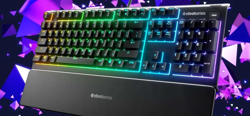 Tastiera da gaming SteelSeries Apex 3 con RGB e poggiapolsi magnetico (54€)