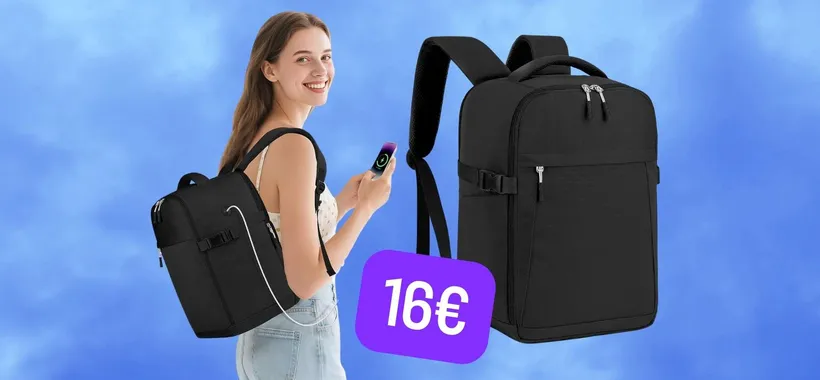 Vola sereno con le compagnie low cost con questo Zaino capiente e compatto a 16€