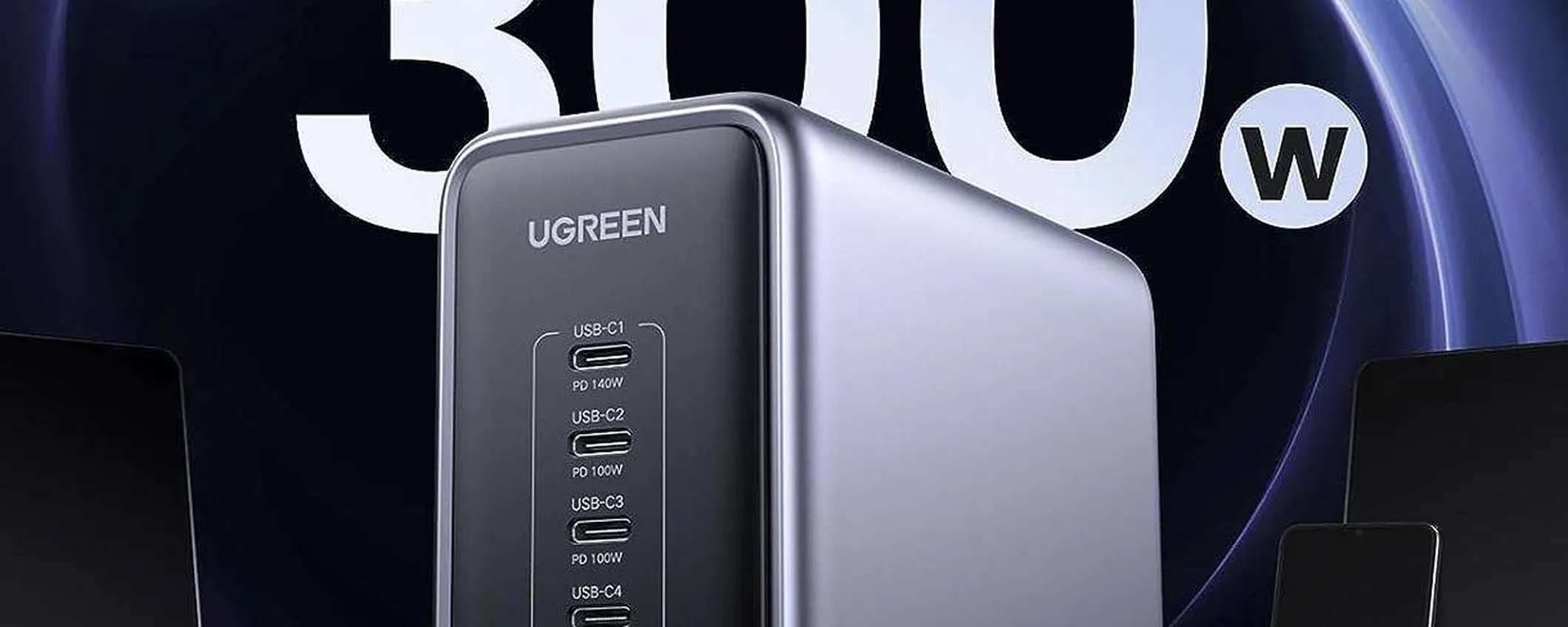 Risparmia sul nuovo Nexode 300W della Ugreen: può ricaricare un MacBook e 4 dispositivi simutaneamente