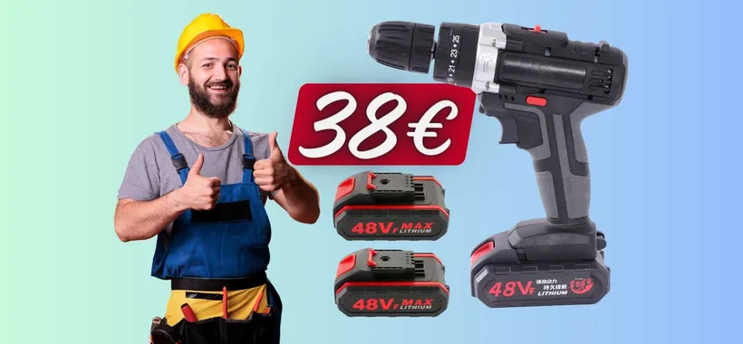 Trapano avvitatore con doppia batteria da 48V in SUPER PROMO a 38€