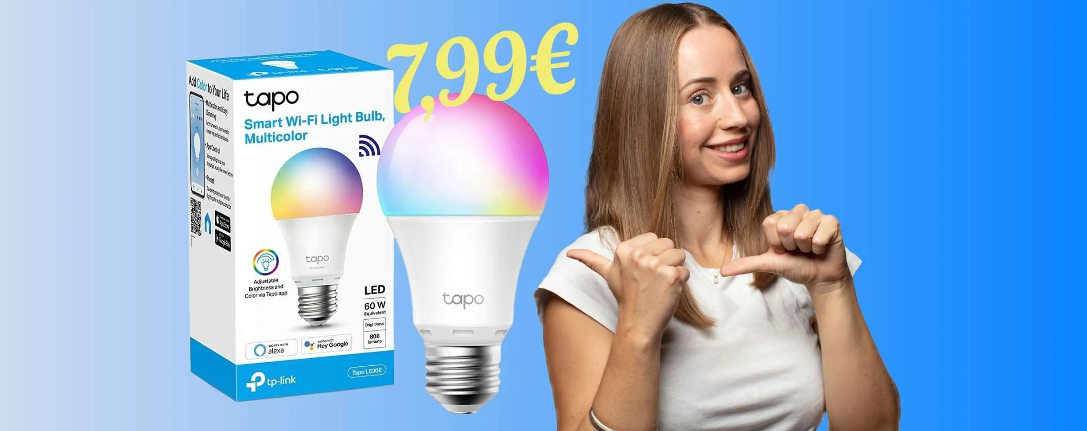 Tapo L530E: lampadina WiFi colorata per casa intelligente con spesa minima (7,99€)