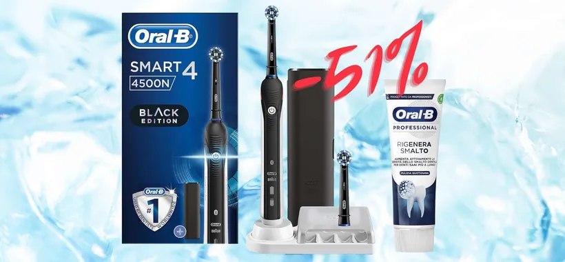 OFFERTA A TEMPO per il MIGLIORE spazzolino elettrico: Oral-B Smart 4