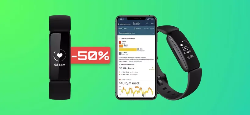 Fitbit Inspire 2 a METÀ PREZZO: per averlo oggi bastano appena 49€