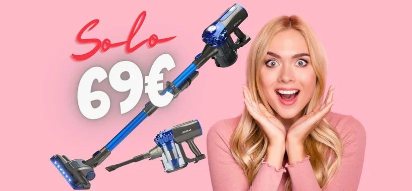 Aspirapolvere senza fili con POTENZA SUPER e prezzo piccolo (69€)