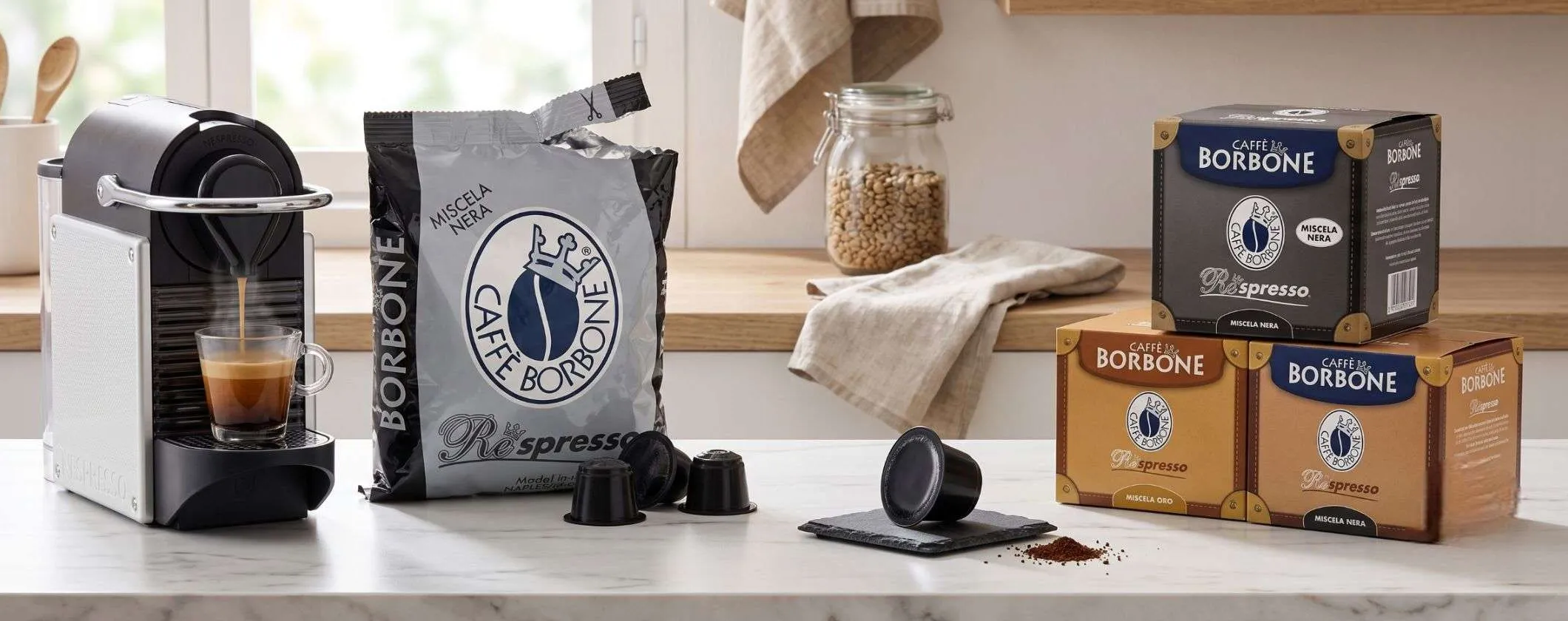 Borbone miscela nera per Nespresso, mega promo scorta Amazon: 100 pz a 18,90€