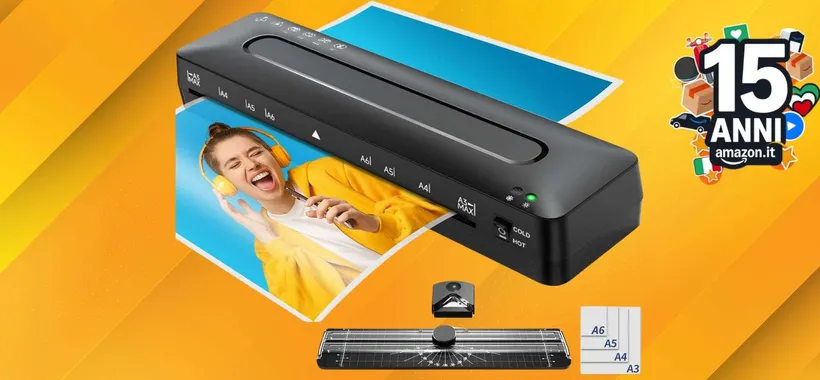 Plastificatrice 5-in-1 in doppio sconto Amazon con coupon