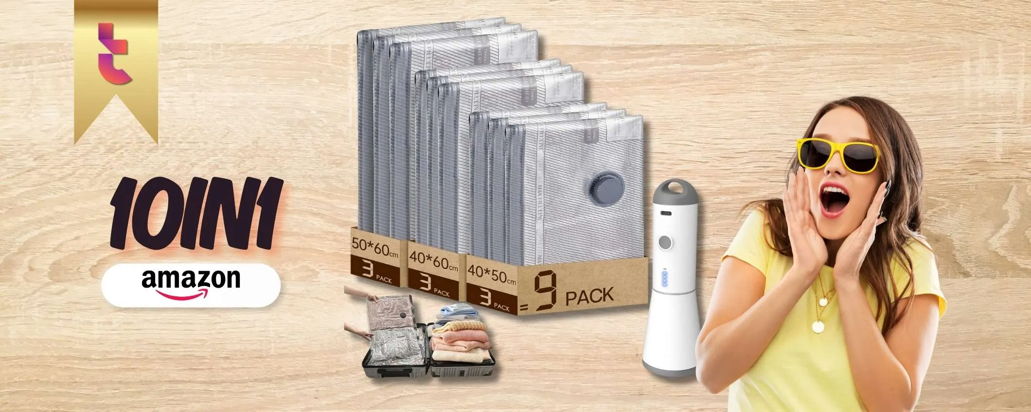 Cambio stagione NON TI TEMO con il kit Sottovuoto definitivo (28€)