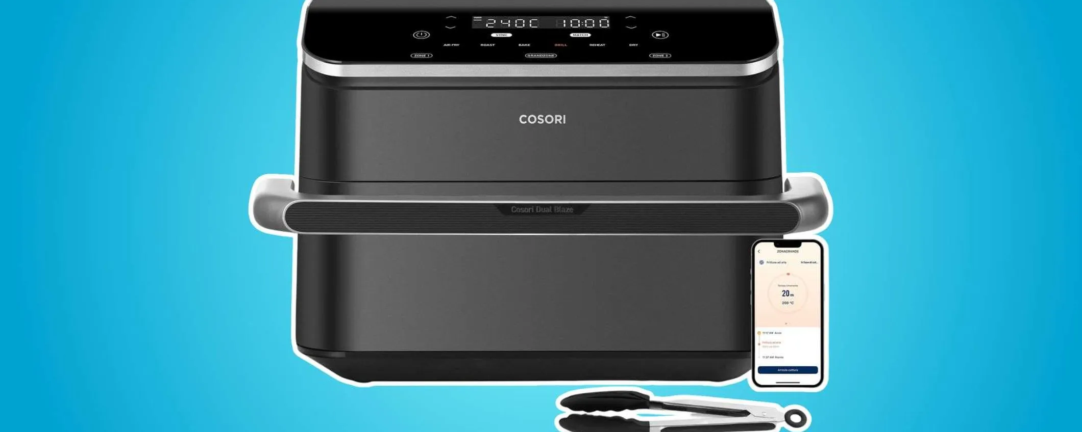 Cosori Dual Blaze TwinFry: con il 22% di sconto è la air fry a doppio cestello da comprare ora